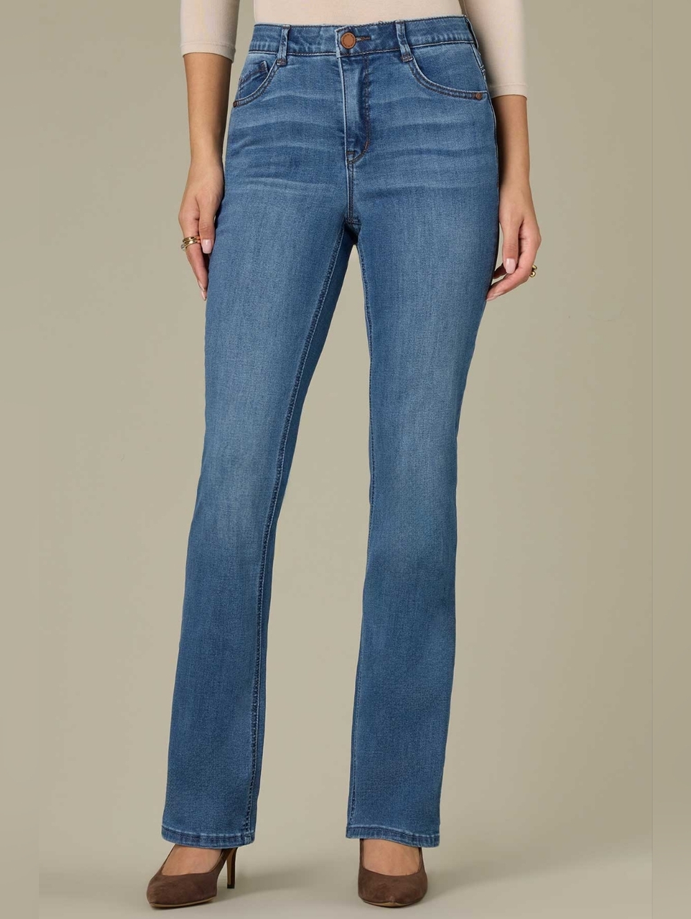 NWT- Wit & Wisdom High Rise Itty Bitty "Ab"Solution Bootcut Blue Jean Size 4P